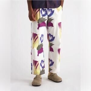 NWT Saturdays NYC Jungle Floral Printed George Trouser Men’s Medium Ivory Cream